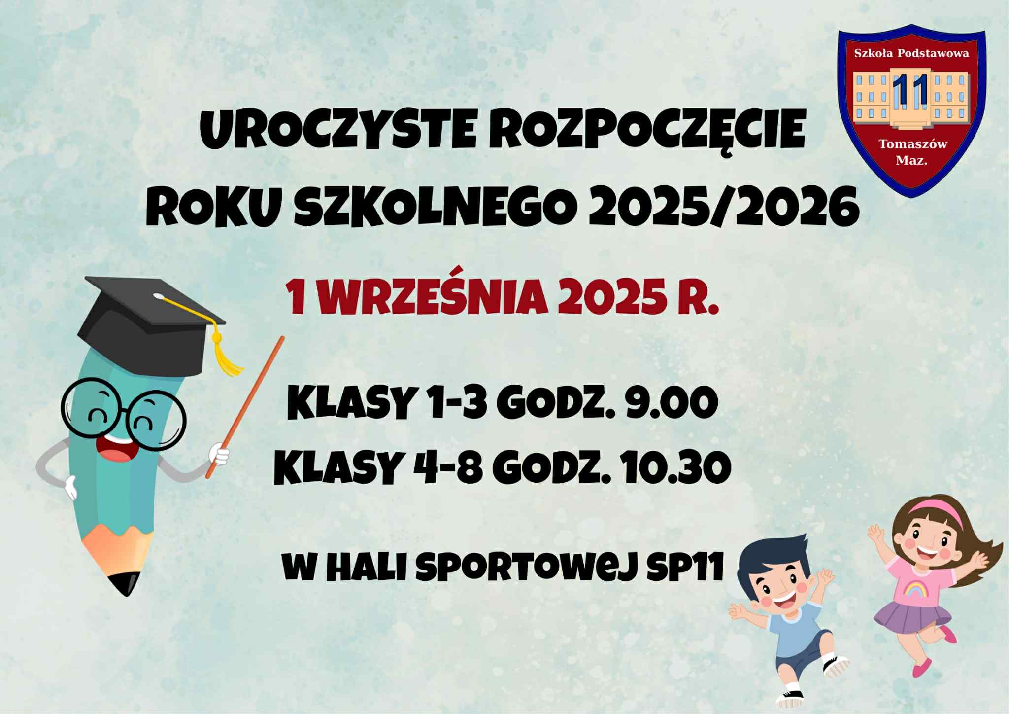 otwiera plakat dotyczący uroczystego rozpoczęcia roku szklonego