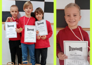 Dzieci z dyplomami i medalami