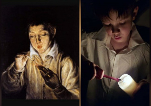 Piotr Dąbrowski jako ,, Chłopiec zapalający świeczkę" autorstwa Dominikosa Theotokopulosa