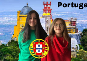 Dziewczynki stojące na tle Portugalii