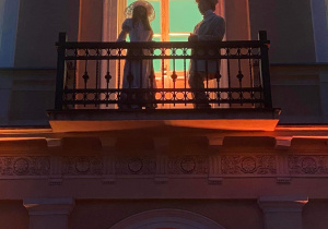 Para na balkonie Pałacu Ostrowskich