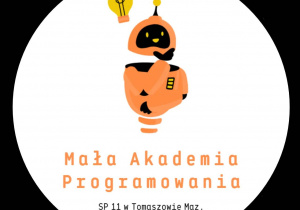 Logo MAŁEJ AKADEMII PROGRAMOWANIA -pomarańczowy robocik