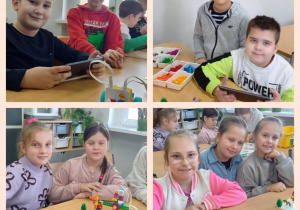 Uczniowie klasy 3c na zajęciach robotyki